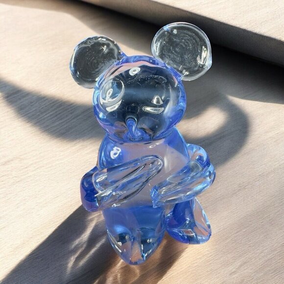 1980s Blue Glass Koala Bear Figurine Paperweight Glassware Whimsical Figure - Picture 1 of 10